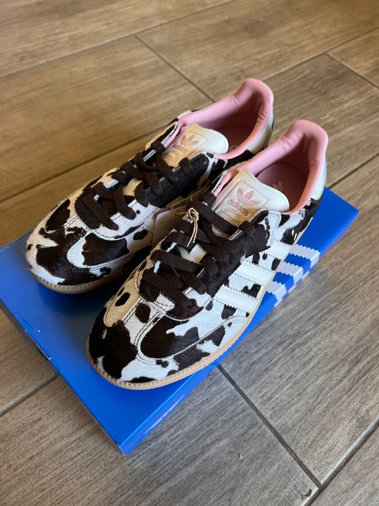 adidas Shoes - adidas Cow Print Sneakers in Black, White & Pink